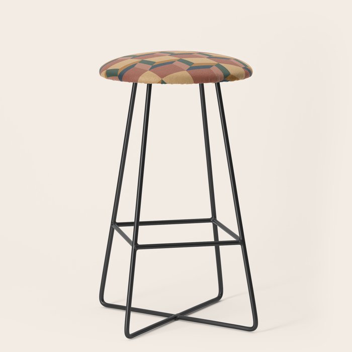 Cuboid Geometric Abstract Shapes Pattern XI Stool Gallery Image 1