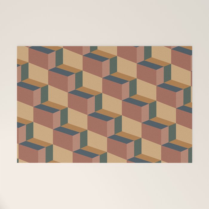 Cuboid Geometric Abstract Shapes Pattern XI Welcome Mat Gallery Image 1