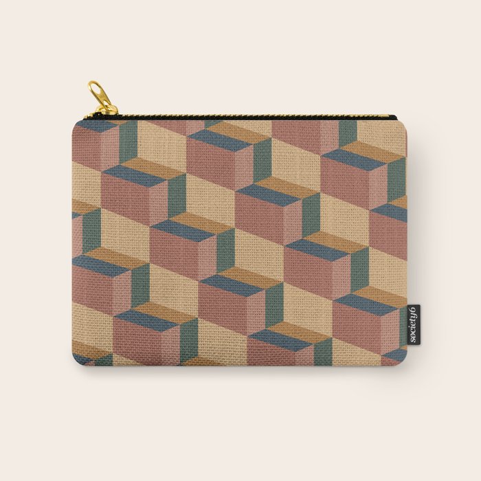 Cuboid Geometric Abstract Shapes Pattern XI Carry All Pouch Gallery Image 1