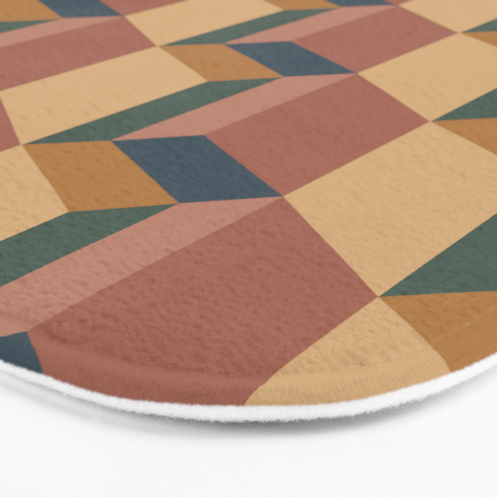 Cuboid Geometric Abstract Shapes Pattern XI Bath Mat Gallery Image 3