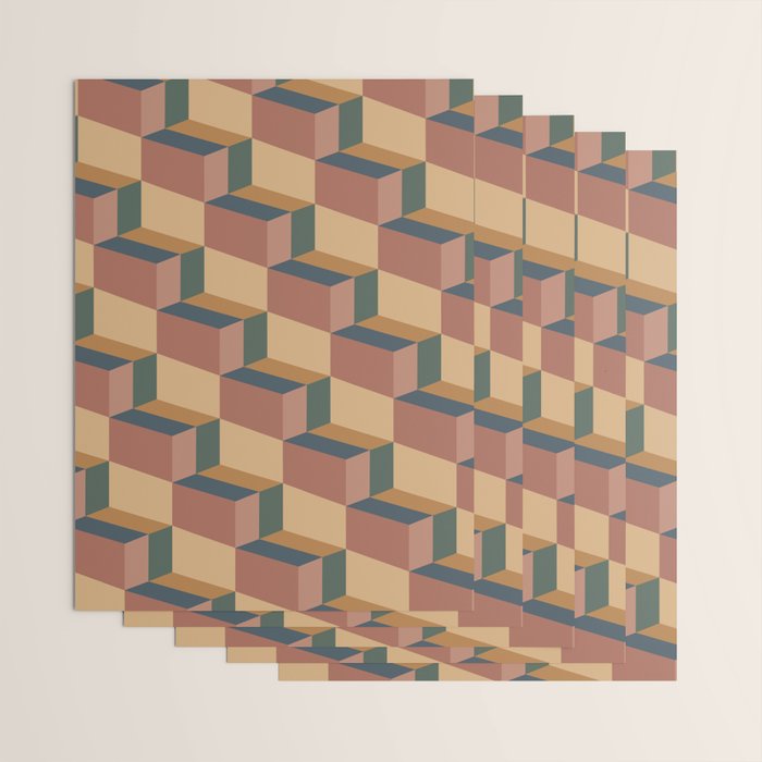 Cuboid Geometric Abstract Shapes Pattern XI Wrapping Paper Gallery Image 3
