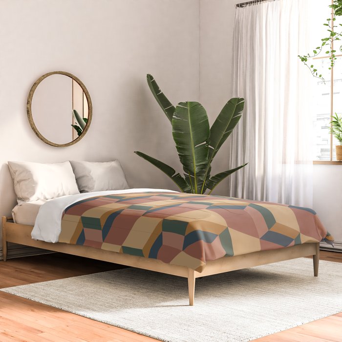 Cuboid Geometric Abstract Shapes Pattern XI Comforter Gallery Image 2