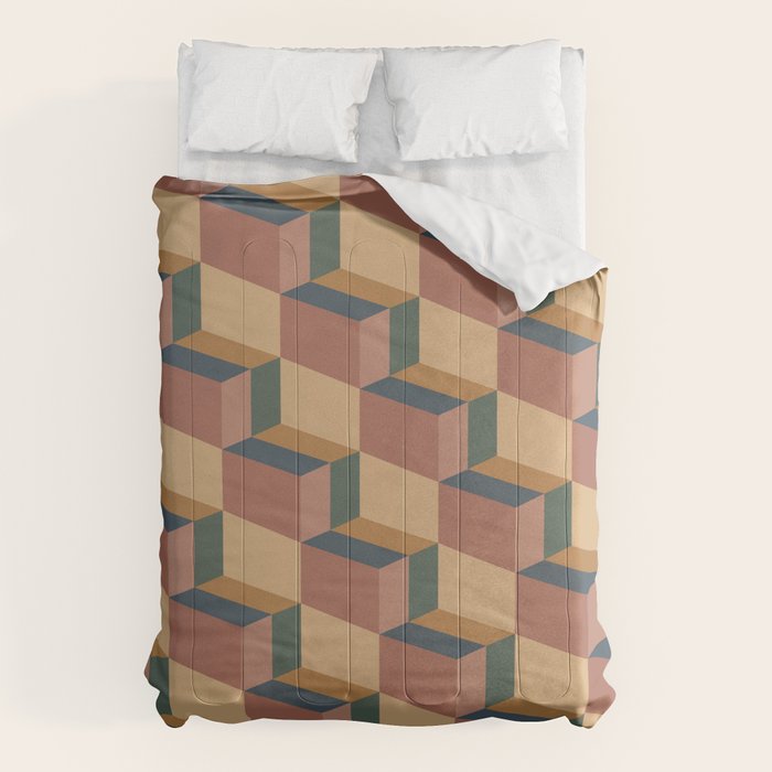 Cuboid Geometric Abstract Shapes Pattern XI Comforter Gallery Image 6