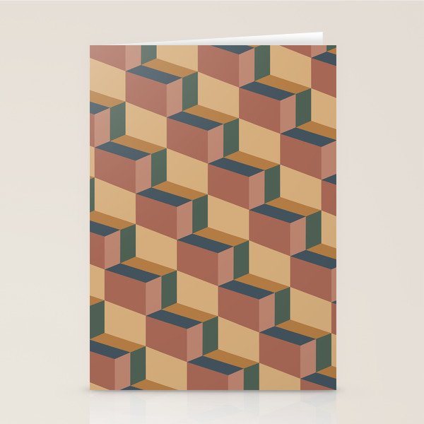 Cuboid Geometric Abstract Shapes Pattern XI Stationery Card Gallery Image 1