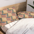 Cuboid Geometric Abstract Shapes Pattern XI Pillow Sham Gallery Image 2