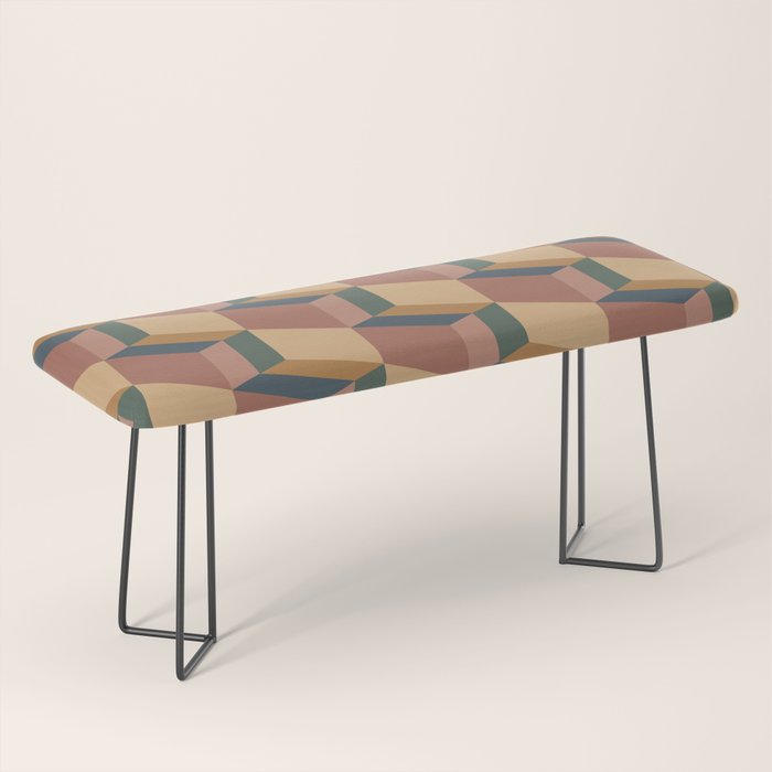 Cuboid Geometric Abstract Shapes Pattern XI Bench Gallery Image 1