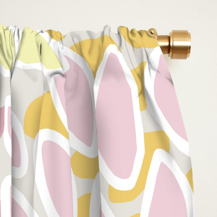 Floral Prints, Soft, Yellow and Pink, Design Prints Window Curtain Gallery Image 2