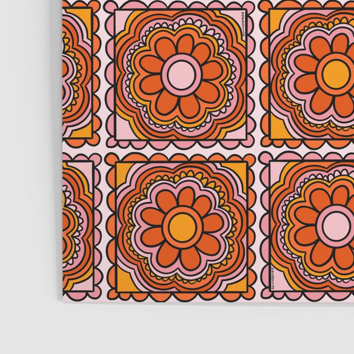 Flower Granny Square Print Poster Gallery Image 3