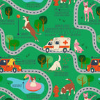 Fursics Cute Dog Park Physics Learning Pattern by Carrie Cantwell Educational STEM Playmat Design Coffee Mug Gallery Image 2