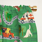 Fursics Cute Dog Park Physics Learning Pattern by Carrie Cantwell Educational STEM Playmat Design Window Curtain Gallery Image 2