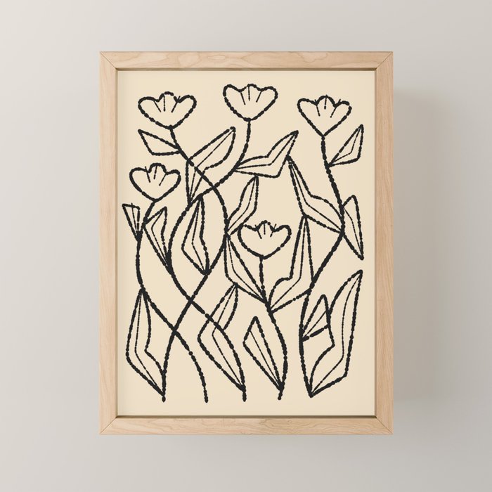 Linear Tulips Mini Art Print Gallery Image 1