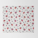 Lucky Ladybugs & Black Leaves Throw Blanket Gallery Image 2