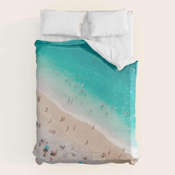 Beach Aesthetic Photography - Aerial View Duvet Cover Gallery Image 1