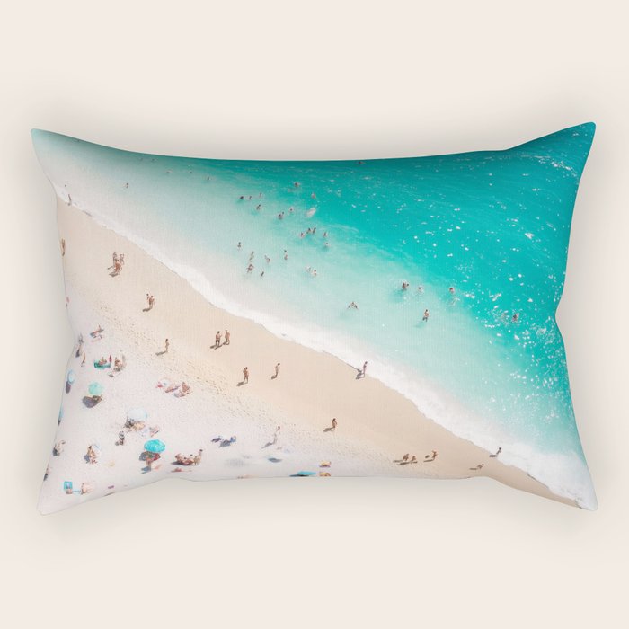 Beach Aesthetic Photography - Aerial View Rectangular Pillow Gallery Image 2