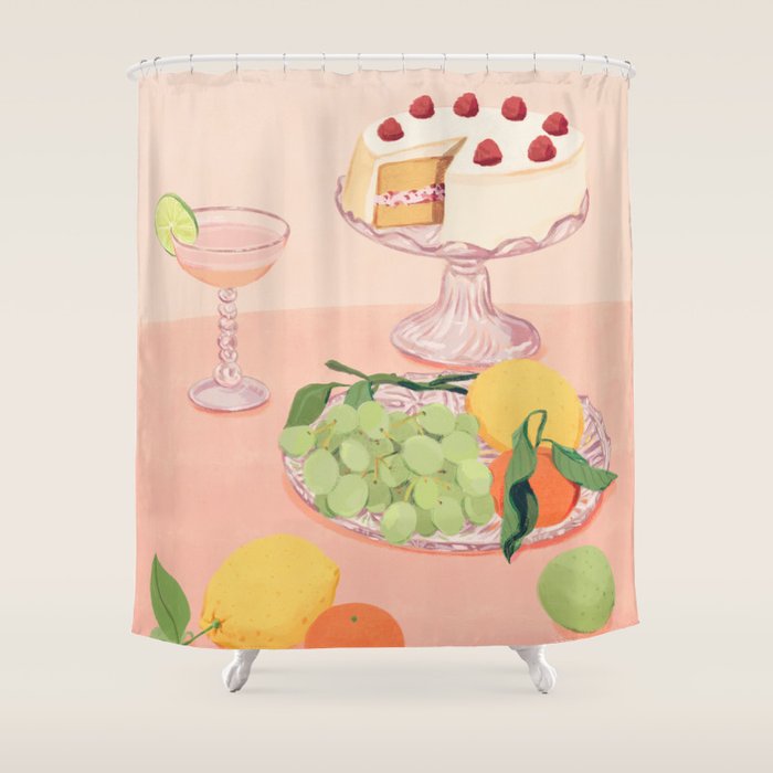 Aesthetic Dessert Shower Curtain Gallery Image 1