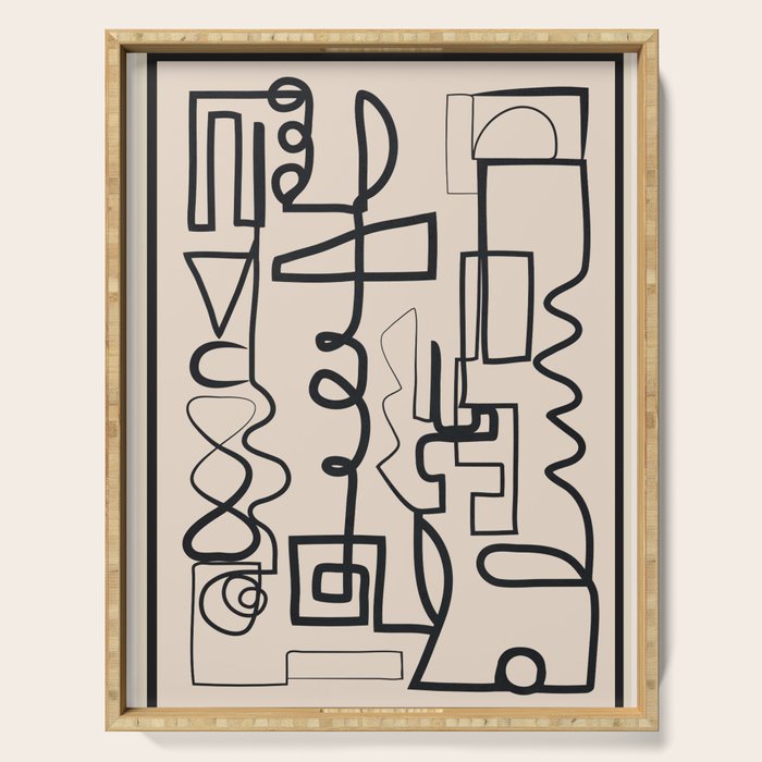 Abstract Line Movement 04 Serving Tray Gallery Image 1