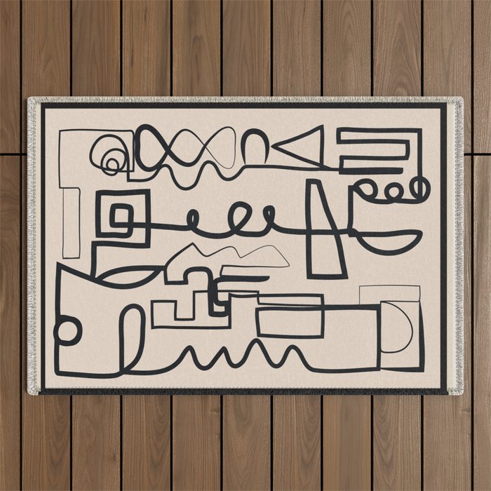 Abstract Line Movement 04 Outdoor Rug Gallery Image 1