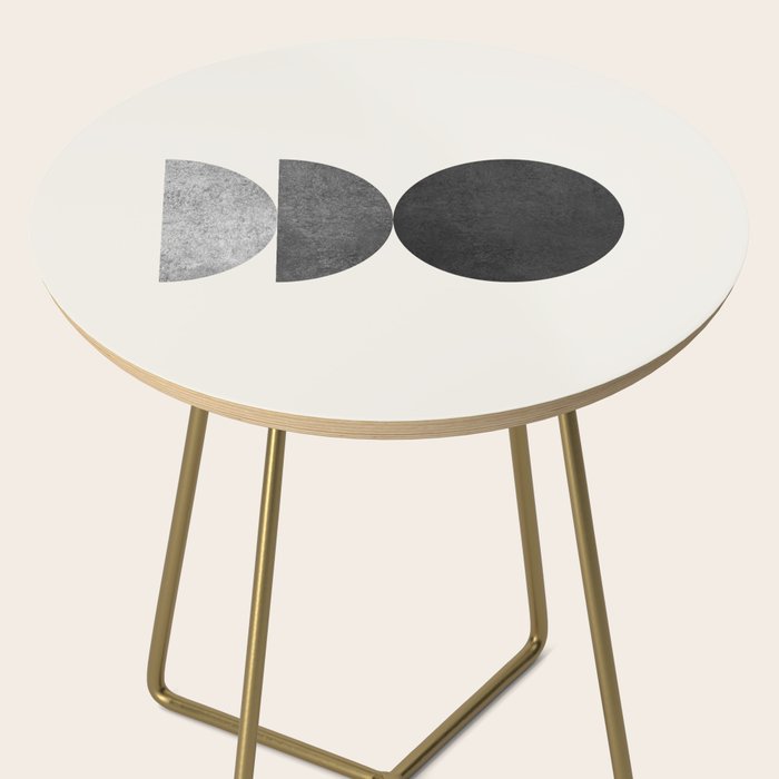 Woodblock black and white Mid century modern Side Table Gallery Image 2