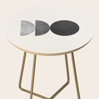 Woodblock black and white Mid century modern Side Table Gallery Image 2