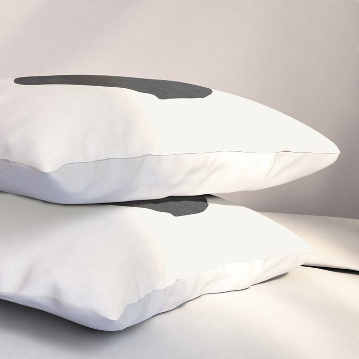Woodblock black and white Mid century modern Pillow Sham Gallery Image 3