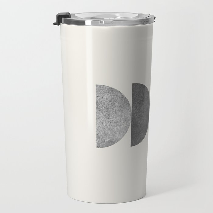 Woodblock black and white Mid century modern Travel Mug Gallery Image 3