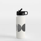 Woodblock black and white Mid century modern Water Bottle Gallery Image 1