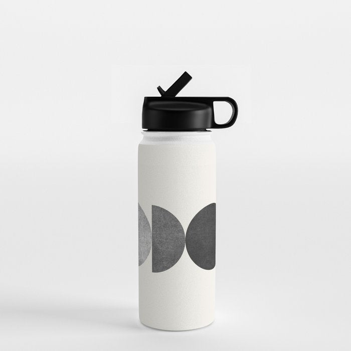 Woodblock black and white Mid century modern Water Bottle Gallery Image 1