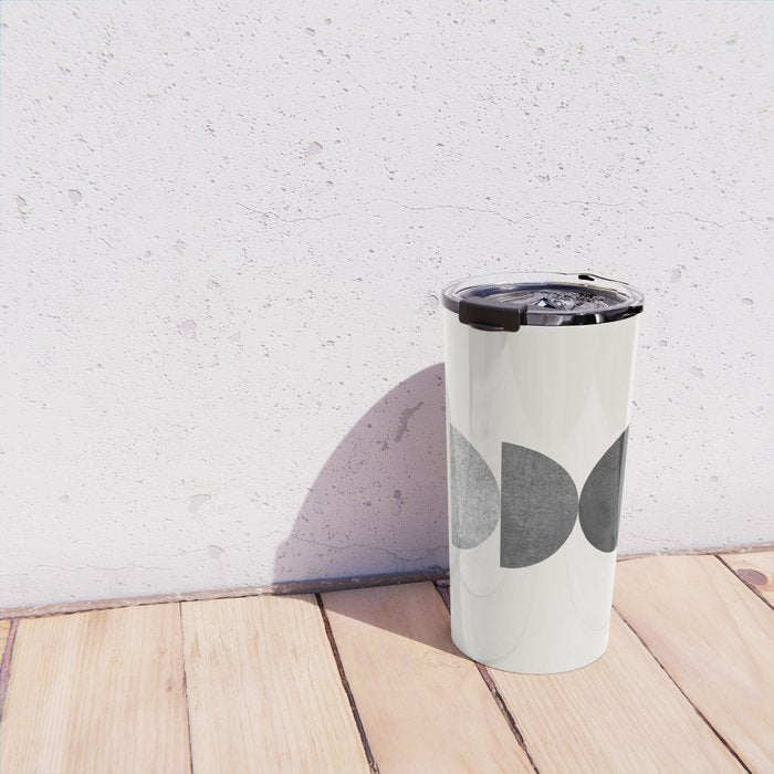 Woodblock black and white Mid century modern Travel Mug Gallery Image 4