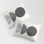 Woodblock black and white Mid century modern Pillow Sham Gallery Image 3