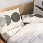 Woodblock black and white Mid century modern Pillow Sham Gallery Image 2