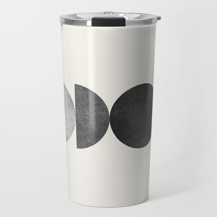 Woodblock black and white Mid century modern Travel Mug Gallery Image 1