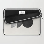 Woodblock black and white Mid century modern Laptop Sleeve Gallery Image 2