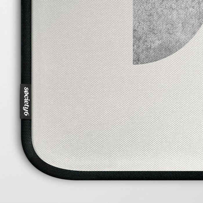 Woodblock black and white Mid century modern Laptop Sleeve Gallery Image 3