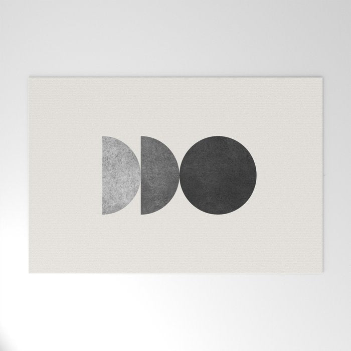 Woodblock black and white Mid century modern Welcome Mat Gallery Image 1