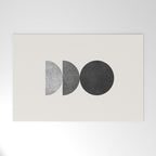 Woodblock black and white Mid century modern Welcome Mat Gallery Image 1