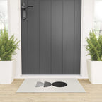 Woodblock black and white Mid century modern Welcome Mat Gallery Image 3