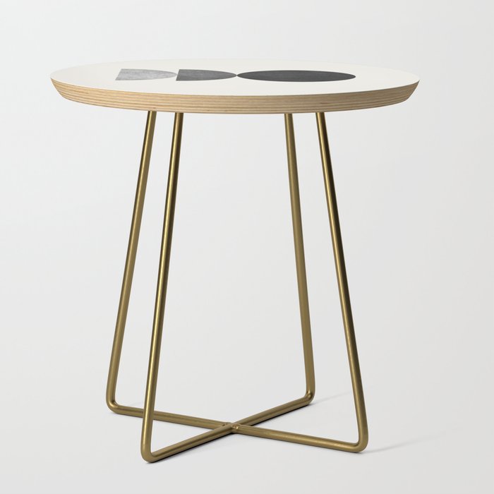 Woodblock black and white Mid century modern Side Table Gallery Image 1