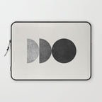 Woodblock black and white Mid century modern Laptop Sleeve Gallery Image 1