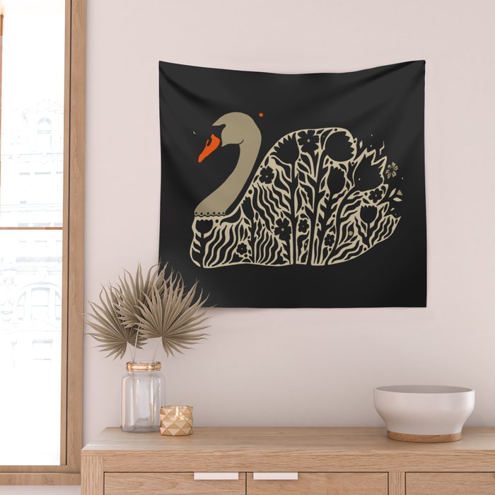 Swan Wall Tapestry Gallery Image 2