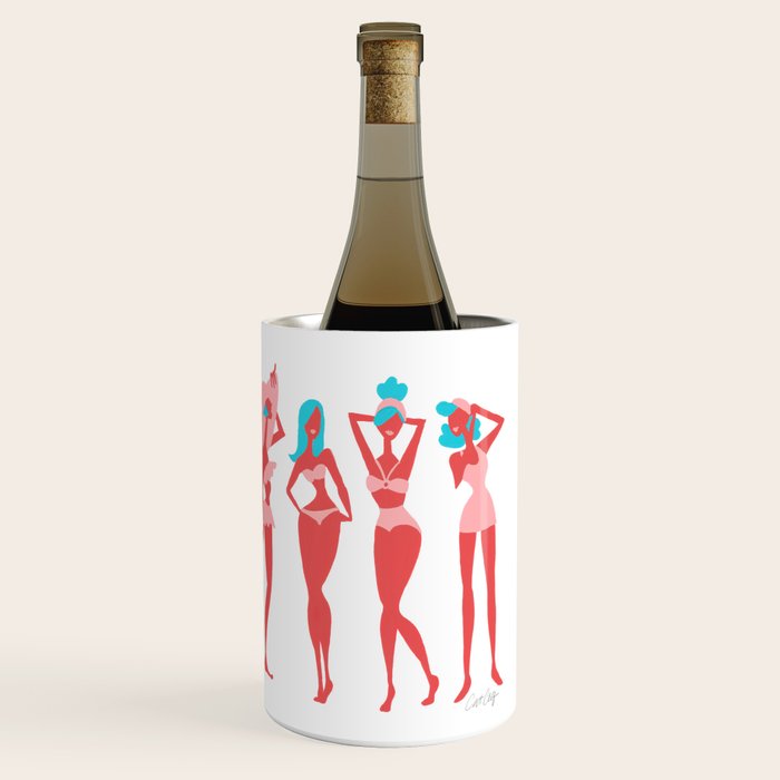 Beach Bombshells - Cyan & Coral Palette Wine Chiller Gallery Image 3