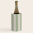Vertical Stripes Narrow Pattern in Sage and Beige Wine Chiller Gallery Image 2