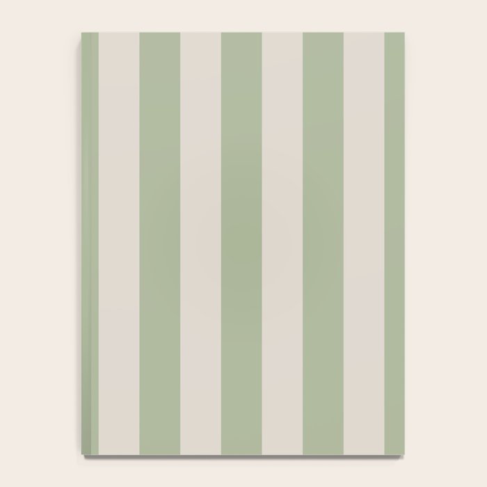 Vertical Stripes Narrow Pattern in Sage and Beige Notebook Gallery Image 4