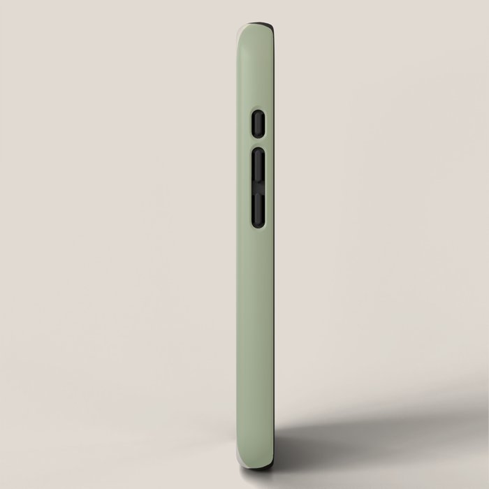 Vertical Stripes Narrow Pattern in Sage and Beige iPhone Case Gallery Image 2