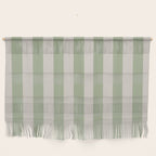 Vertical Stripes Narrow Pattern in Sage and Beige Wall Hanging Gallery Image 1