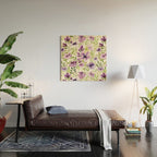 Watercolor/Ink Purple Floral Painting Wood Wall Art Gallery Image 2