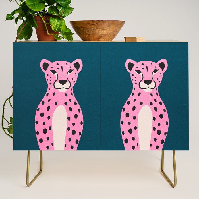 The Stare: Night Race Pink Cheetah Edition Credenza Gallery Image 1