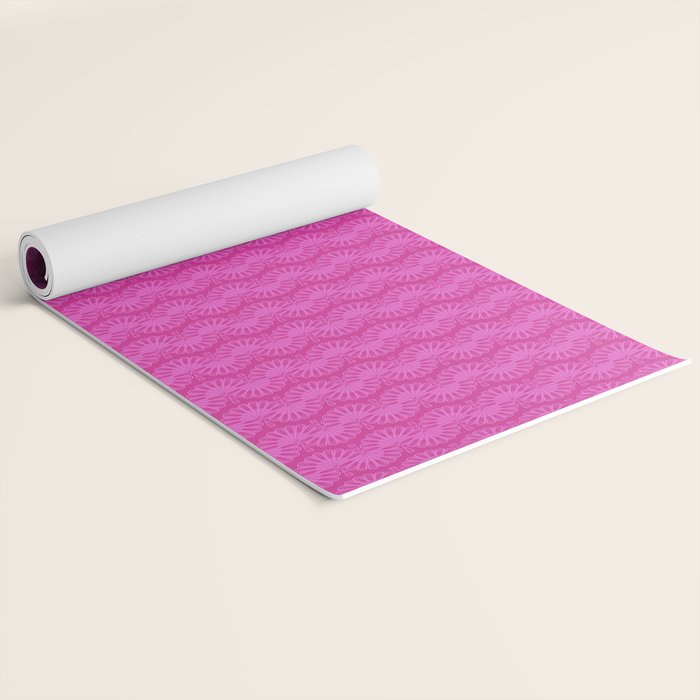 Pink neon bright geometric pattern  Yoga Mat Gallery Image 2