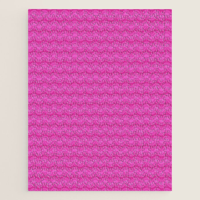Pink neon bright geometric pattern  Jigsaw Puzzle
