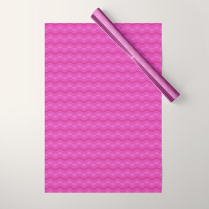 Pink neon bright geometric pattern  Wrapping Paper