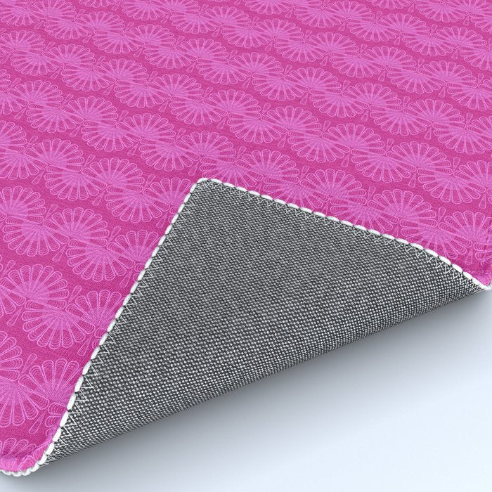 Pink neon bright geometric pattern  Rug Gallery Image 4